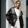 Leather Huni Yaka Ceket – Kadın
