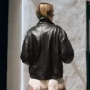 Leather Huni Yaka Ceket – Kadın