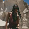 Metalik İplikli Drapeli Halter Üst
