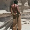 Metalik İplikli Drapeli Halter Üst