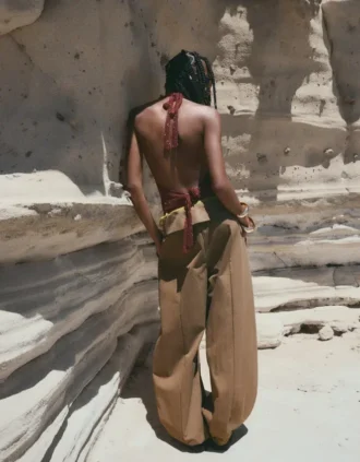 Metalik İplikli Drapeli Halter Üst