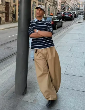 Nakışlı Çizgili Kısa Kollu Polo Şort Tişörtü