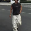 Nakışlı Kolsuz T-Shirt