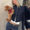Önden Düğmeli Denim Ceket – #Bershkastyle – Kadın