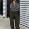 Neopren Efektli Oversize Fermuarlı Sweatshirt