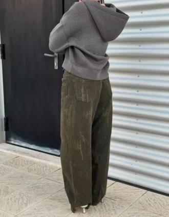 Neopren Efektli Oversize Fermuarlı Sweatshirt