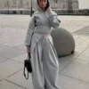 Neopren Efektli, Stopperlı Wide Leg Pantolonlar – #Bershkastyle – Kadın