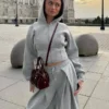 Neopren Efektli, Stopperlı Wide Leg Pantolonlar – #Bershkastyle – Kadın