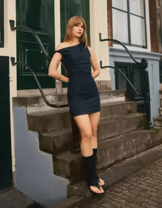 Omuzsuz Denim Mini Elbise – Elbiseler ve Tulumlar