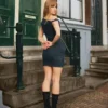 Omuzsuz Denim Mini Elbise – Elbiseler ve Tulumlar