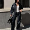 Kısa Balon Etkili Denim Ceket – Ceketler ve Trençkotlar