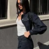 Kısa Balon Etkili Denim Ceket – Ceketler ve Trençkotlar
