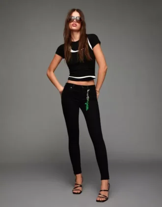 Orta Bel Push-Up Skinny Kot Pantolonlar – Pantolonlar