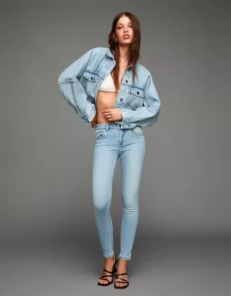 Orta Bel Push-Up Skinny Kot Pantolonlar – Pantolonlar
