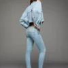 Orta Bel Push-Up Skinny Kot Pantolonlar – Pantolonlar