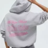 Oversize Baskılı Fermuarlı Kapüşonlu Sweatshirt