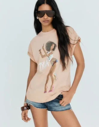 Oversize Baskılı T-Shirt Tyla – Kadın