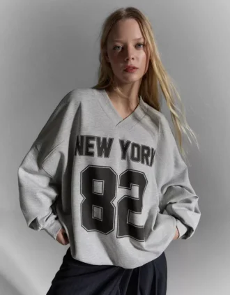 Oversize Desenli Sweatshirt