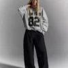 Oversize Desenli Sweatshirt