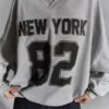 Oversize Desenli Sweatshirt