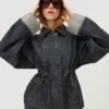 Oversize Dokulu Denim Ceket – Ceketler ve Trençkotlar