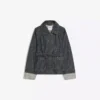 Oversize Dokulu Denim Ceket