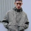 Oversize Ekose Teknik Ceket – Ceketler