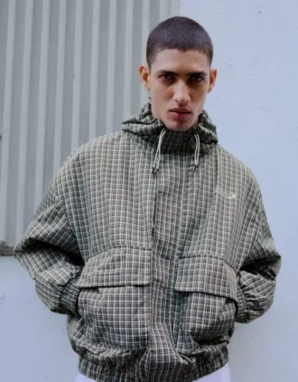 Oversize Ekose Teknik Ceket – Ceketler