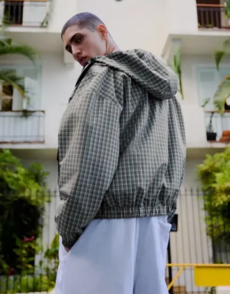 Oversize Ekose Teknik Ceket – Ceketler