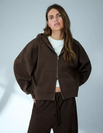 Oversize Fermuarlı Kapüşonlu Sweatshirt – Sweatshirtler ve Kapüşonlular