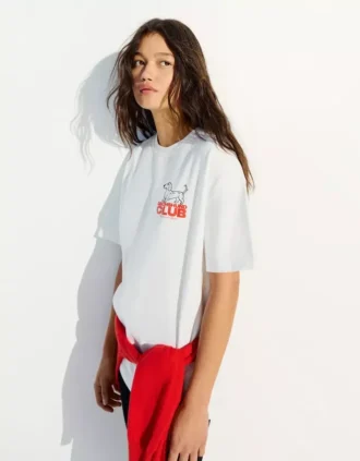 Oversize Kısa Kollu Baskılı T-Shirt – Kadın