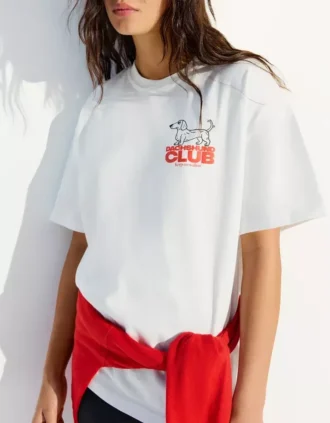 Oversize Kısa Kollu Baskılı T-Shirt – Kadın