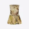 Paisley Desenli Omuzsuz Mini Elbise