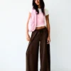 Pileli Rustik Wide Leg Pantolon