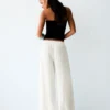 Pileli Rustik Wide Leg Pantolon