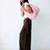Pileli Rustik Wide Leg Pantolon