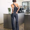 Polka Noktalı Yüksek Bel Straight Kot Pantolon