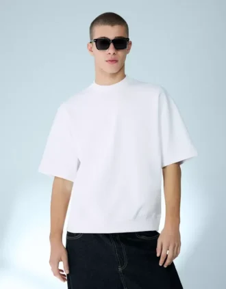 Ribana Peluş Kısa Kollu Tişört – T-shirtler ve Polo Yaka Tişörtler