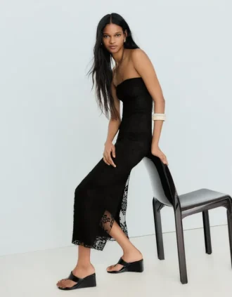 Rustik Bandeau Midi Elbise