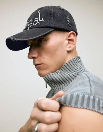 Soluk Efektli Denim Şapka – Aksesuarlar