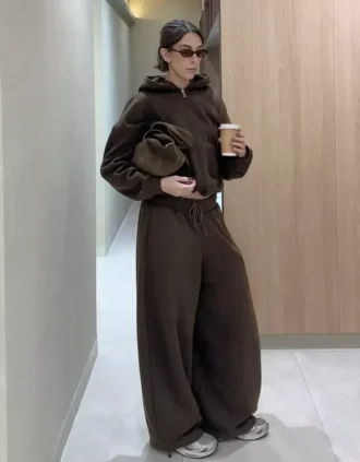 Stoperli Peluş Barrel Pantolonlar – #Bershkastyle – Kadın