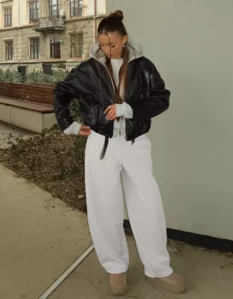 Stoperli Peluş Barrel Pantolonlar – #Bershkastyle – Kadın