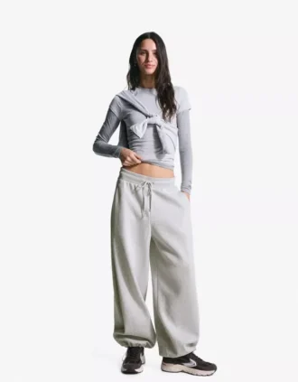 Stoperli Peluş Barrel Pantolonlar – Kadın