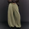 Stoperli Peluş Barrel Pantolonlar – Pantolonlar