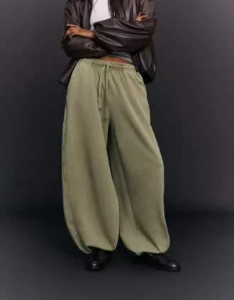 Stoperli Peluş Barrel Pantolonlar – Pantolonlar