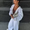 Stoperli Peluş Barrel Pantolonlar – Pantolonlar – Kadın