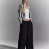 Stoperli Peluş Barrel Pantolonlar – Pantolonlar – Kadın