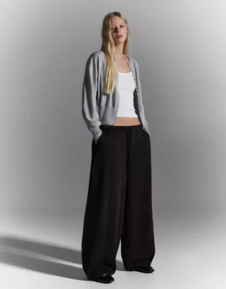Stoperli Peluş Barrel Pantolonlar – Pantolonlar – Kadın