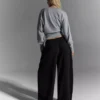Stoperli Peluş Barrel Pantolonlar – Pantolonlar – Kadın