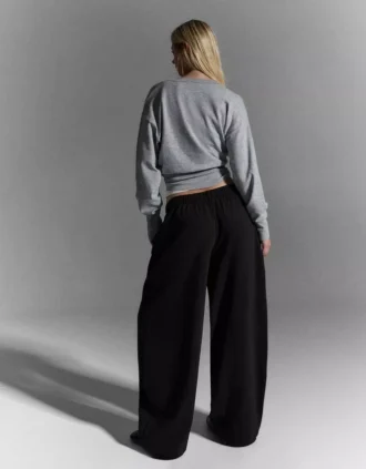 Stoperli Peluş Barrel Pantolonlar – Pantolonlar – Kadın